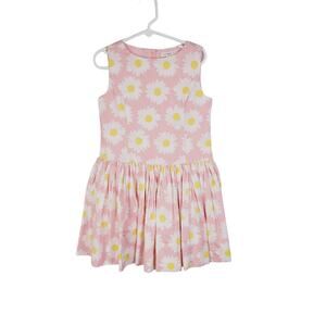 J.Crew Crewcuts girls pink daisy floral print sleeveless pleated sun dress
